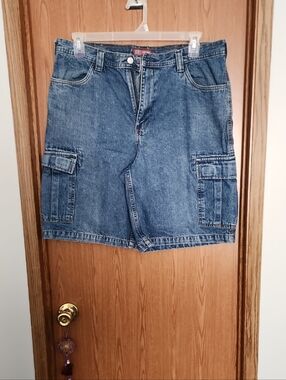 Faded Glory Blue Denim Cargo Shorts